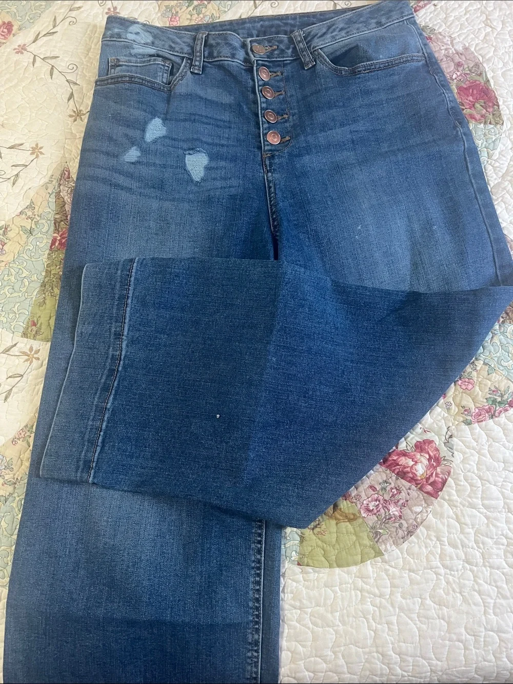 Time and Tru Women's Blue Wide Leg Flare Jeans